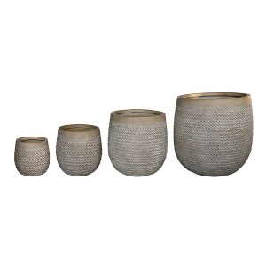 74550 ΣΕΤ 4ΤΜΧ ΓΛΑΣΤΡΕΣ ΣΤΡΟΓΓΥΛΕΣ GARDENER HM4722 FIBERCLAY--IVORY CEMENT Φ56x54.5Υεκ