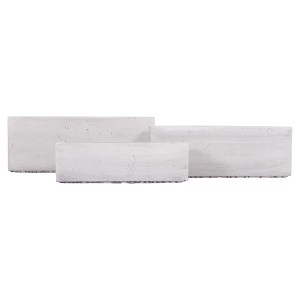 74551 ΣΕΤ 3ΤΜΧ ΓΛΑΣΤΡΕΣ ΟΡΘΟΓΩΝΙΕΣ GARDENER HM4723 FIBERCLAY ΓΚΡΙ CEMENT 81x30x30Υεκ.