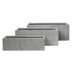74551 ΣΕΤ 3ΤΜΧ ΓΛΑΣΤΡΕΣ ΟΡΘΟΓΩΝΙΕΣ GARDENER HM4723 FIBERCLAY ΓΚΡΙ CEMENT 81x30.5x30.5Υεκ.