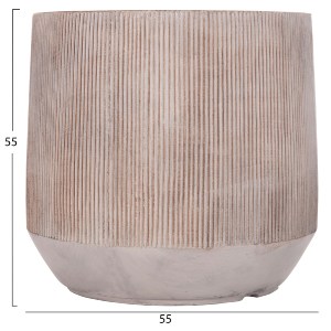 74552 ΣΕΤ 3ΤΜΧ ΓΛΑΣΤΡΕΣ ΣΤΡΟΓΓΥΛΕΣ ΣΕΙΡΑ GARDENER HM4724 FIBERCLAY-ΧΡΩΜΑ CEMENT Φ55x55Υεκ