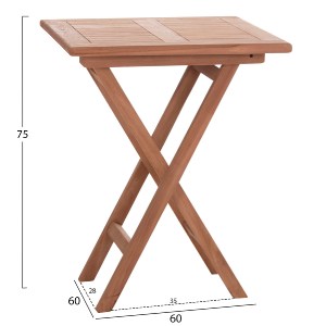 74553 ΤΡΑΠΕΖΙ ΣΚΗΝΟΘΕΤΗ ΤΕΤΡΑΓΩΝΟ ERIS HM18118 ΞΥΛΟ TEAK--ΦΥΣΙΚΟ 60x60x75Υεκ.