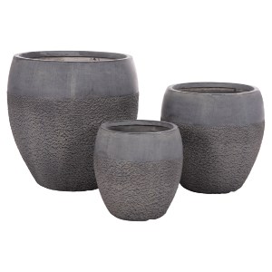 74555 ΣΕΤ 3ΤΜΧ ΓΛΑΣΤΡΕΣ ΣΕΙΡΑ GARDENER HM4725 FIBERCLAY-ΣΕ ΣΚΟΥΡΟ CEMENT ΧΡΩΜΑ Φ55x54Υεκ