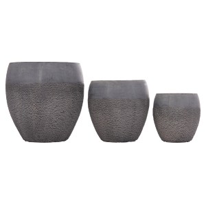74555 ΣΕΤ 3ΤΜΧ ΓΛΑΣΤΡΕΣ ΣΕΙΡΑ GARDENER HM4725 FIBERCLAY-ΣΕ ΣΚΟΥΡΟ CEMENT ΧΡΩΜΑ Φ55x54Υεκ