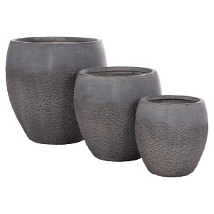 74555 ΣΕΤ 3ΤΜΧ ΓΛΑΣΤΡΕΣ ΣΕΙΡΑ GARDENER HM4725 FIBERCLAY-ΣΕ ΣΚΟΥΡΟ CEMENT ΧΡΩΜΑ Φ55x54Υεκ