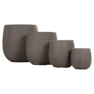 74556 ΣΕΤ 4ΤΜΧ ΓΛΑΣΤΡΕΣ ΣΤΡΟΓΓΥΛΕΣ GARDENER HM4726 FIBERCLAY ΓΚΡΙΖΟΠΡΑΣΙΝΟ Φ52x55Υεκ