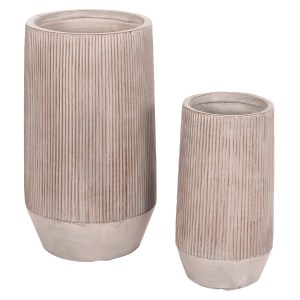 74557 ΣΕΤ 2ΤΜΧ ΓΛΑΣΤΡΕΣ ΚΥΛΙΝΔΡΟΙ ΣΕΙΡΑ GARDENER HM4727 FIBERCLAY-ΧΡΩΜΑ CEMENT Φ35x64Υεκ