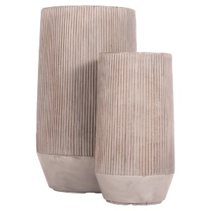 74557 ΣΕΤ 2ΤΜΧ ΓΛΑΣΤΡΕΣ ΚΥΛΙΝΔΡΟΙ ΣΕΙΡΑ GARDENER HM4727 FIBERCLAY-ΧΡΩΜΑ CEMENT Φ35x64Υεκ