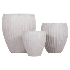 74558 ΣΕΤ 3ΤΜΧ ΓΛΑΣΤΡΕΣ ΣΤΡΟΓΓΥΛΕΣ ΣΕΙΡΑ GARDENER HM4728 FIBERCLAY-ΧΡΩΜΑ CEMENT Φ48x56Υεκ