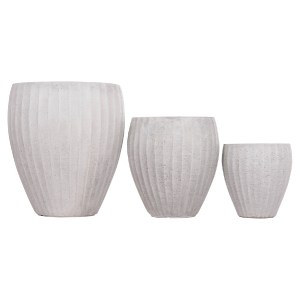 74558 ΣΕΤ 3ΤΜΧ ΓΛΑΣΤΡΕΣ ΣΤΡΟΓΓΥΛΕΣ ΣΕΙΡΑ GARDENER HM4728 FIBERCLAY-ΧΡΩΜΑ CEMENT Φ48x56Υεκ