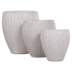 74558 ΣΕΤ 3ΤΜΧ ΓΛΑΣΤΡΕΣ ΣΤΡΟΓΓΥΛΕΣ ΣΕΙΡΑ GARDENER HM4728 FIBERCLAY-ΧΡΩΜΑ CEMENT Φ48x56Υεκ