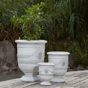 74559 ΣΕΤ 3ΤΜΧ ΓΛΑΣΤΡΕΣ ΜΕ ΑΝΑΓΛΥΦΟ GARDENER HM4729 FIBERCLAY-ΣΕ ΥΠΟΛΕΥΚΟ Φ57.5x72.5Υεκ