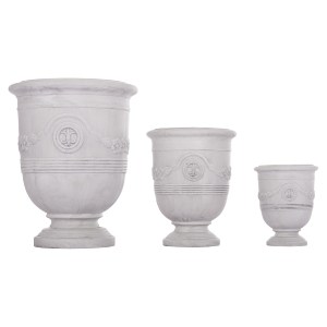 74559 ΣΕΤ 3ΤΜΧ ΓΛΑΣΤΡΕΣ ΜΕ ΑΝΑΓΛΥΦΟ GARDENER HM4729 FIBERCLAY-ΣΕ ΥΠΟΛΕΥΚΟ Φ58x72.5Υεκ