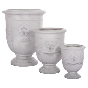 74559 ΣΕΤ 3ΤΜΧ ΓΛΑΣΤΡΕΣ ΜΕ ΑΝΑΓΛΥΦΟ GARDENER HM4729 FIBERCLAY-ΣΕ ΥΠΟΛΕΥΚΟ Φ58x72.5Υεκ
