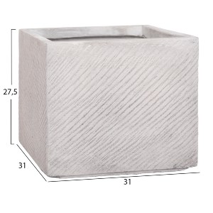 74560 ΣΕΤ 4ΤΜΧ ΓΛΑΣΤΡΕΣ ΤΕΤΡΑΓΩΝΕΣ GARDENER HM4730 FIBERCLAY ΓΚΡΙ CEMENT 37x37x32Υεκ.