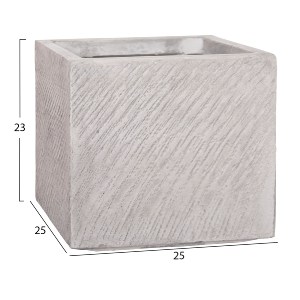 74560 ΣΕΤ 4ΤΜΧ ΓΛΑΣΤΡΕΣ ΤΕΤΡΑΓΩΝΕΣ GARDENER HM4730 FIBERCLAY ΓΚΡΙ CEMENT 37x37x32Υεκ.