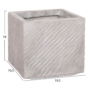 74560 ΣΕΤ 4ΤΜΧ ΓΛΑΣΤΡΕΣ ΤΕΤΡΑΓΩΝΕΣ GARDENER HM4730 FIBERCLAY ΓΚΡΙ CEMENT 37x37x32Υεκ.