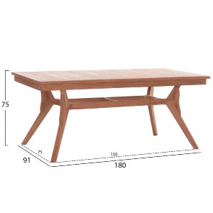 74565 ΤΡΑΠΕΖΙ ΤΡΑΠΕΖΑΡΙΑΣ WONDER HM18116 ΞΥΛΟ TEAK--ΦΥΣΙΚΟ 180x91x75Υεκ.