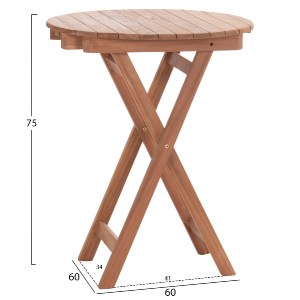 74566 ΤΡΑΠΕΖΙ ΣΚΗΝΟΘΕΤΗ ΣΤΡΟΓΓΥΛΟ HEIDEL HM18120 ΞΥΛΟ TEAK--ΦΥΣΙΚΟ Φ60x75Υεκ.
