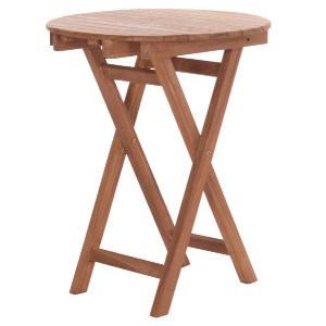 74566 ΤΡΑΠΕΖΙ ΣΚΗΝΟΘΕΤΗ ΣΤΡΟΓΓΥΛΟ HEIDEL HM18120 ΞΥΛΟ TEAK--ΦΥΣΙΚΟ Φ60x75Υεκ.