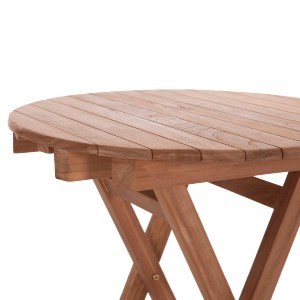 74566 ΤΡΑΠΕΖΙ ΣΚΗΝΟΘΕΤΗ ΣΤΡΟΓΓΥΛΟ HEIDEL HM18120 ΞΥΛΟ TEAK--ΦΥΣΙΚΟ Φ60x75Υεκ.