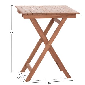 74567 ΤΡΑΠΕΖΙ ΣΚΗΝΟΘΕΤΗ ΤΕΤΡΑΓΩΝΟ HEIDEL HM18121 ΞΥΛΟ TEAK--ΦΥΣΙΚΟ 60x60x75Υεκ.