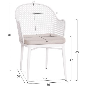 74594 ΣΕΤ LOUNGE 3TMX ΕΞ.ΧΩΡΟΥ OREGO HM21107.02 ΑΛΟΥΜΙΝΙΟ & ΜΕΤΑΛΛΟ ΣΕ ΛΕΥΚΟ