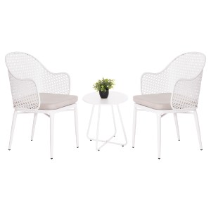 74594 ΣΕΤ LOUNGE 3TMX ΕΞ.ΧΩΡΟΥ OREGO HM21107.02 ΑΛΟΥΜΙΝΙΟ & ΜΕΤΑΛΛΟ ΣΕ ΛΕΥΚΟ