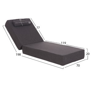 74604 ΜΑΞΙΛΑΡΙ ΞΑΠΛΩΣΤΡΑΣ KIHEI HM21094.03 OLEFIN ΣΚΟΥΡΟ ΓΚΡΙ ΜΕ FOAM 198x70x20Υεκ
