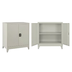 74612 ΝΤΟΥΛΑΠΑ ΜΕΤΑΛΛΙΚΗ DURON HM11999 2-ΦΥΛΛΗ ΜΕ 2 ΑΠΟΘ.ΧΩΡΟΥΣ & ΠΟΔΙΑ-ΓΚΡΙ 90Χ40Χ100Υεκ.