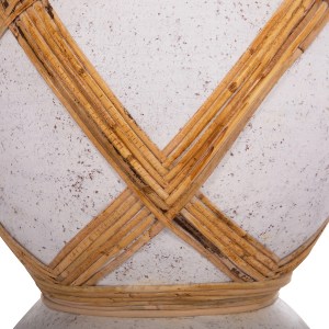 74754 ΔΙΑΚΟΣΜΗΤΙΚΟ ΒΑΖΟ ΔΑΠΕΔΟΥ MAYNARD HM4672.02L FIBER CEMENT ΛΕΥΚΟ--RATTAN Φ32x62.5Υεκ.