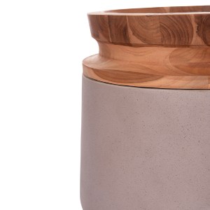 74776 ΔΙΑΚΟΣΜΗΤΙΚΟ ΒΑΖΟ ΔΑΠΕΔΟΥ LINTER HM4662.05L FIBER CEMENT ΓΚΡΙ ΜΑΤ--ΞΥΛΟ ΤΕΑΚ Φ41x47Υεκ