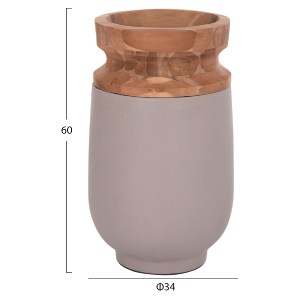 74780 ΔΙΑΚΟΣΜΗΤΙΚΟ ΒΑΖΟ ΔΑΠΕΔΟΥ LINTER HM4662.05S FIBER CEMENT ΓΚΡΙ ΜΑΤ--ΞΥΛΟ ΤΕΑΚ Φ34x60Υεκ