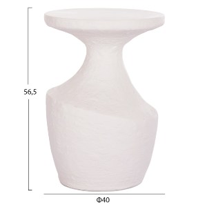 74822 ΤΡΑΠΕΖΙ ΒΟΗΘΗΤΙΚΟ REBON HM18156.02L FIBER CEMENT ΣΕ ΛΕΥΚΟ--Φ40x56.5Υεκ.