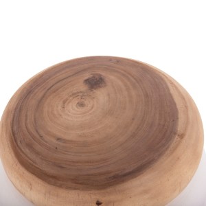 74826 ΤΡΑΠΕΖΙ ΒΟΗΘΗΤΙΚΟ PUFFAT HM18172.02 FIBER CEMENT ΛΕΥΚΟ- ΞΥΛΟ TEAK TOP Φ45x46Υεκ.