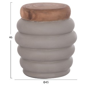 74827 ΤΡΑΠΕΖΙ ΒΟΗΘΗΤΙΚΟ PUFFAT HM18172.03 FIBER CEMENT ΓΚΡΙ- ΞΥΛΟ TEAK TOP Φ45x46Υεκ.