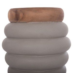 74827 ΤΡΑΠΕΖΙ ΒΟΗΘΗΤΙΚΟ PUFFAT HM18172.03 FIBER CEMENT ΓΚΡΙ- ΞΥΛΟ TEAK TOP Φ45x46Υεκ.