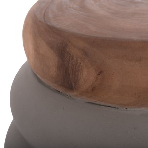 74827 ΤΡΑΠΕΖΙ ΒΟΗΘΗΤΙΚΟ PUFFAT HM18172.03 FIBER CEMENT ΓΚΡΙ- ΞΥΛΟ TEAK TOP Φ45x46Υεκ.