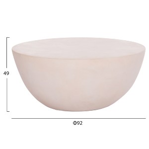 74838 ΤΡΑΠΕΖΙ ΣΑΛΟΝΙΟΥ ΣΤΡΟΓΓΥΛΟ ALLAN HM18162.02 FIBER CEMENT ΣΕ ΛΕΥΚΟ--Φ92x49Υεκ.