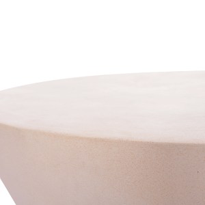 74838 ΤΡΑΠΕΖΙ ΣΑΛΟΝΙΟΥ ΣΤΡΟΓΓΥΛΟ ALLAN HM18162.02 FIBER CEMENT ΣΕ ΛΕΥΚΟ--Φ92x49Υεκ.