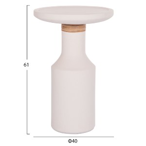74841 ΒΟΗΘΗΤΙΚΟ ΤΡΑΠΕΖΙ TRED(T) HM18169.02 FIBER CEMENT ΛΕΥΚΟ-ΦΥΣΙΚΟ RATTAN--Φ40x61Υεκ.