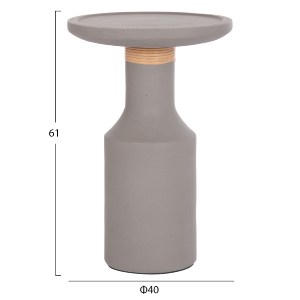 74843 ΒΟΗΘΗΤΙΚΟ ΤΡΑΠΕΖΙ TRED(T) HM18169.03 FIBER CEMENT ΓΚΡΙ-ΦΥΣΙΚΟ RATTAN--Φ40x61Υεκ.