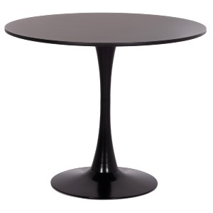 74850 ΤΡΑΠΕΖΙ ΣΤΡΟΓΓΥΛΟ BROLIN HM18141.02 MDF TOP-ΒΑΣΗ ΜΕΤΑΛΛΙΚΗ--ΜΑΥΡΟ Φ90x73Υεκ