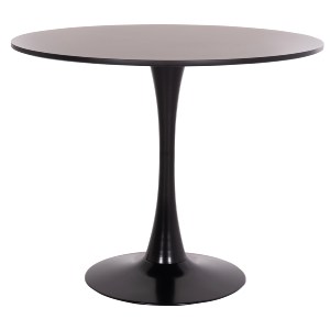 74850 ΤΡΑΠΕΖΙ ΣΤΡΟΓΓΥΛΟ BROLIN HM18141.02 MDF TOP-ΒΑΣΗ ΜΕΤΑΛΛΙΚΗ--ΜΑΥΡΟ Φ90x73Υεκ