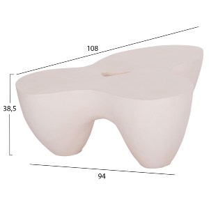 74851 ΤΡΑΠΕΖΙ ΣΑΛΟΝΙΟΥ SALLEN HM18161.02 FIBER CEMENT ΣΕ ΛΕΥΚΟ--108x94x38,5Υεκ.