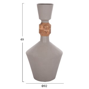 74857 ΔΙΑΚΟΣΜΗΤΙΚΟ ΒΑΖΟ ΔΑΠΕΔΟΥ NEBULA HM4661.03 FIBER CEMENT ΓΚΡΙ--ΞΥΛΟ ΤΕΑΚ Φ60x115Υεκ.
