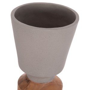 74857 ΔΙΑΚΟΣΜΗΤΙΚΟ ΒΑΖΟ ΔΑΠΕΔΟΥ NEBULA HM4661.03 FIBER CEMENT ΓΚΡΙ--ΞΥΛΟ ΤΕΑΚ Φ60x115Υεκ.