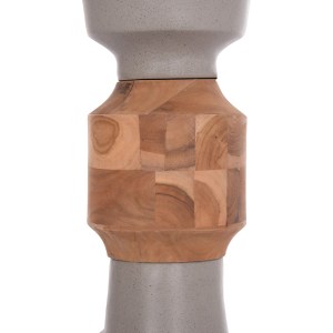 74857 ΔΙΑΚΟΣΜΗΤΙΚΟ ΒΑΖΟ ΔΑΠΕΔΟΥ NEBULA HM4661.03 FIBER CEMENT ΓΚΡΙ--ΞΥΛΟ ΤΕΑΚ Φ60x115Υεκ.