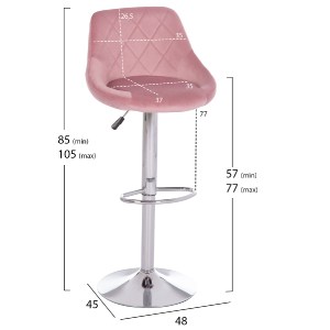 74861 ΣΚΑΜΠΟ ΜΠΑΡ ROSE HM204.42 ΜΕ ΑΜΟΡΤΙΣΕΡ ΧΡΩΜΙΟΥ & ΣΑΠΙΟ ΜΗΛΟ ΒΕΛΟΥΔΟ 48x45x105Υεκ.