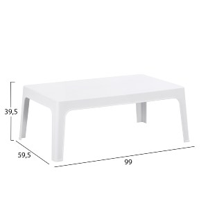 74862 ΤΡΑΠΕΖΑΚΙ ΟΡΘΟΓΩΝΙΟ SLEEK HM6367.01 ΠΟΛΥΠΡΟΠΥΛΕΝΙΟ ΣΕ ΛΕΥΚΟ 99x59.5x39.5Υεκ.