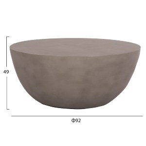 74882 ΤΡΑΠΕΖΙ ΣΑΛΟΝΙΟΥ ΣΤΡΟΓΓΥΛΟ ALLAN HM18162.03 FIBER CEMENT ΣΕ ΓΚΡΙ--Φ92x49Υεκ.